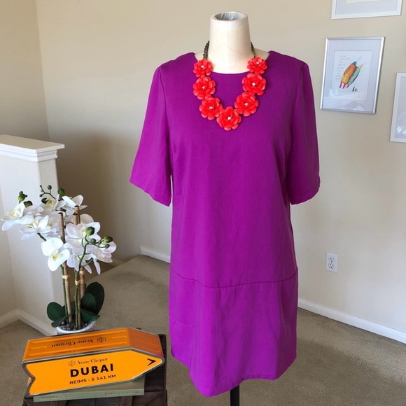 PIM + LARKIN magenta drop waist shift dress - Picture 4 of 4